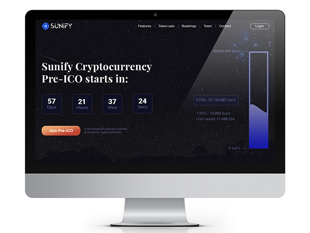 Landing-Page for Pre-ICO "Sunify"