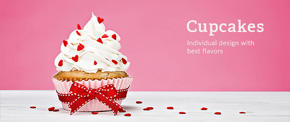 Cupcakes banner for delicious cakes