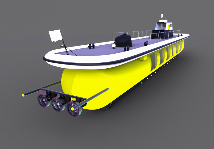 3D модель гражданской подводной лодки