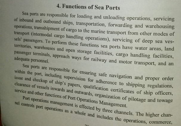 Functions of Sea Ports