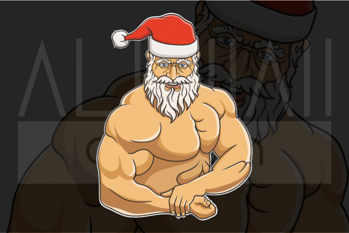 Bodybuilder Santa