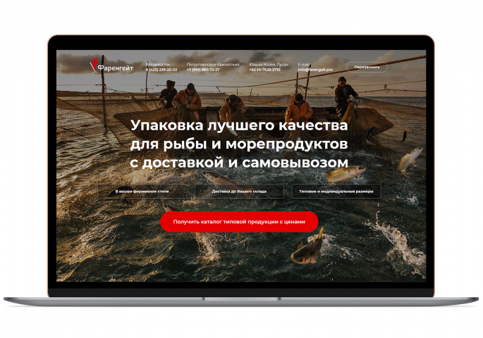 Адаптивный лендинг с настройкой рекламы Фаренгейт