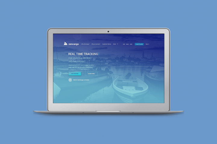 Landing page for the cargo company