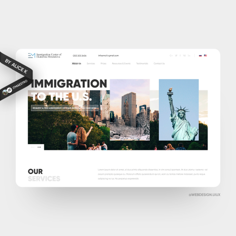 Иммиграционная компания — дизайн сайта UX/UI