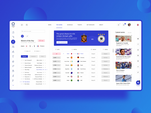 Concept design Olympic games website