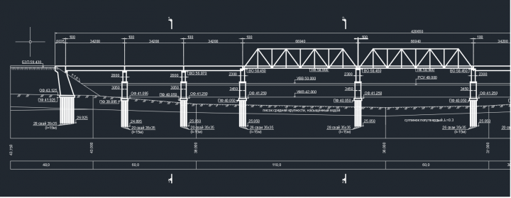Чертеж автомобильного моста