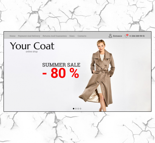 Online shop designer coats