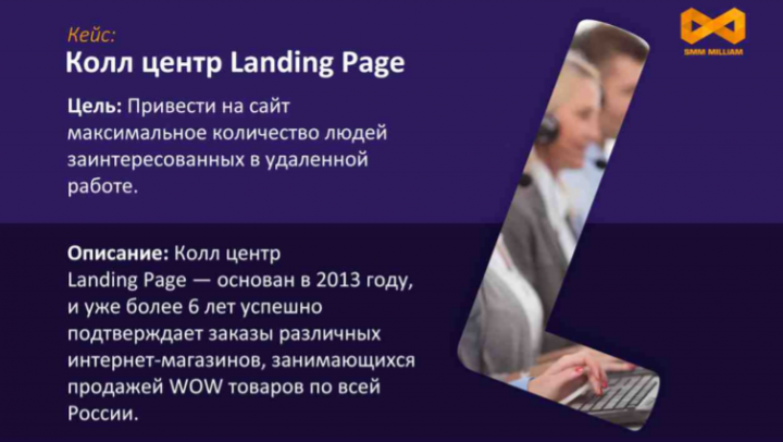 6 793 переходов по 4,45 руб! Для Call — центра Landing Page