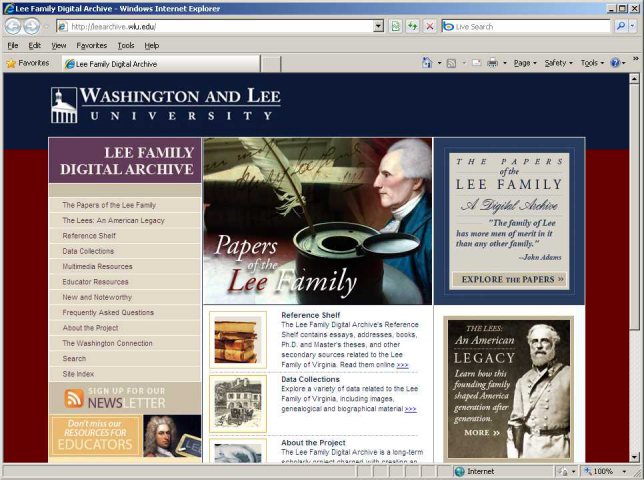 026 - Lee Digital Archive website