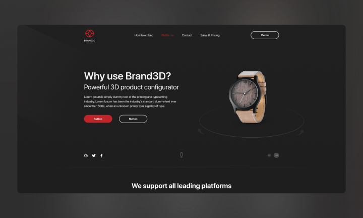 Landing page (Brand3D)