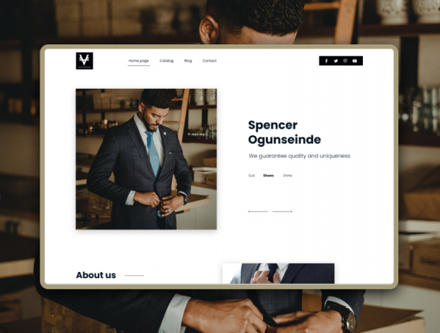 Spencer Ogunseinde - Website for men's design clothing