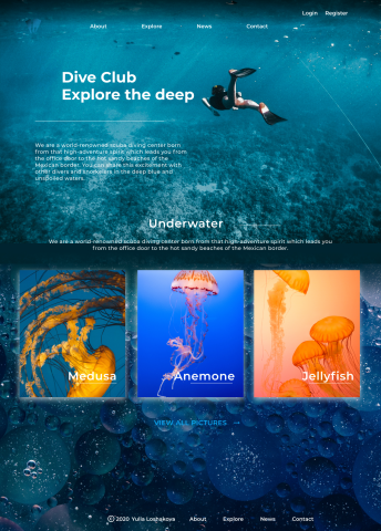 Landing Page for Diving Site