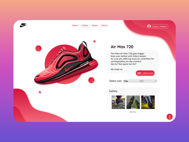 Nike Air Max 720 Web page 