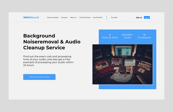 Landing Page 'Audio Cleanup'