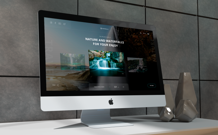 Landing page для туристической company Waterfalls