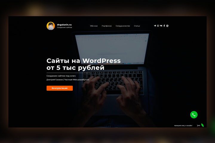 Разработка сайта портфолио частного web-разработчика