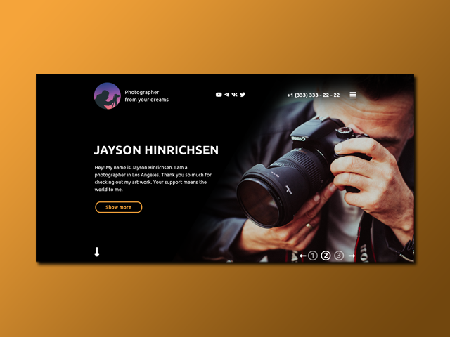 Landing page for Jayson Hirichsen