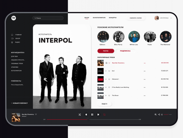 Spotify. Redesign