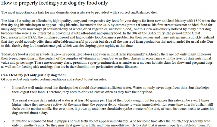 How to properly feeding your dog dry food only