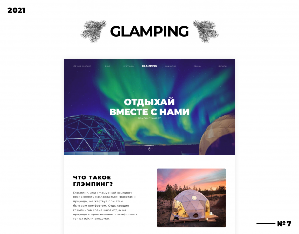 Landing page | UX/UI | GLAMPING