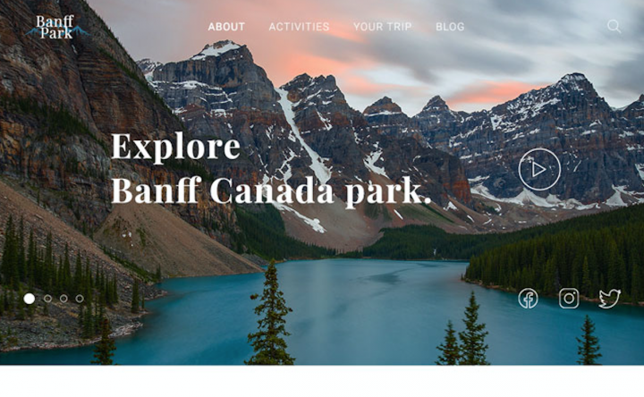 Travel website. Discover Canada. Adobe Ps, Ai.