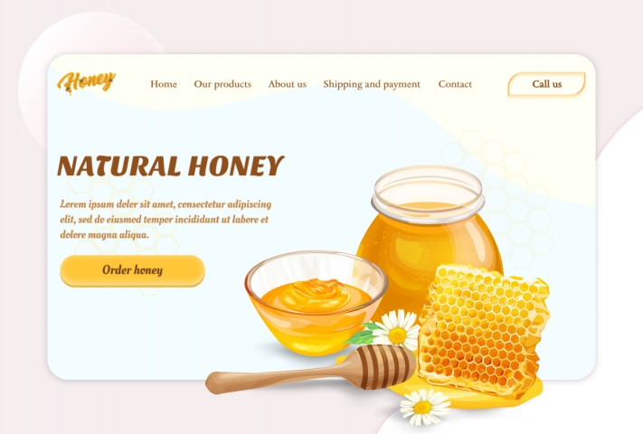 Landing Page for Natural Honey