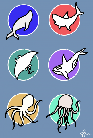 Иконки морские животные