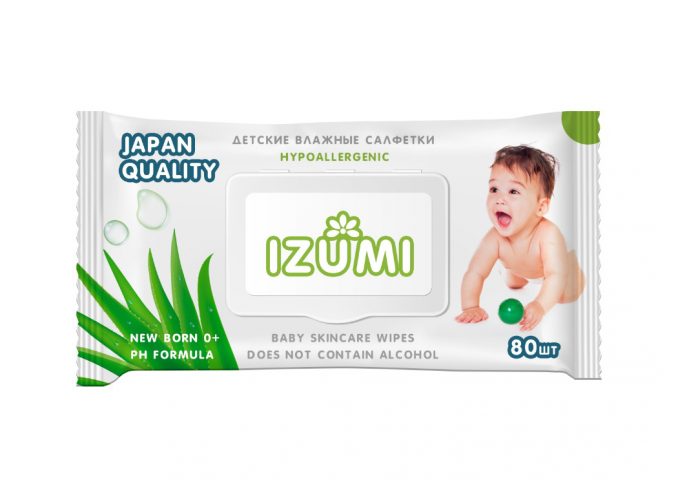 Дизайн упаковки для детских влажных салфеток "Izumi"