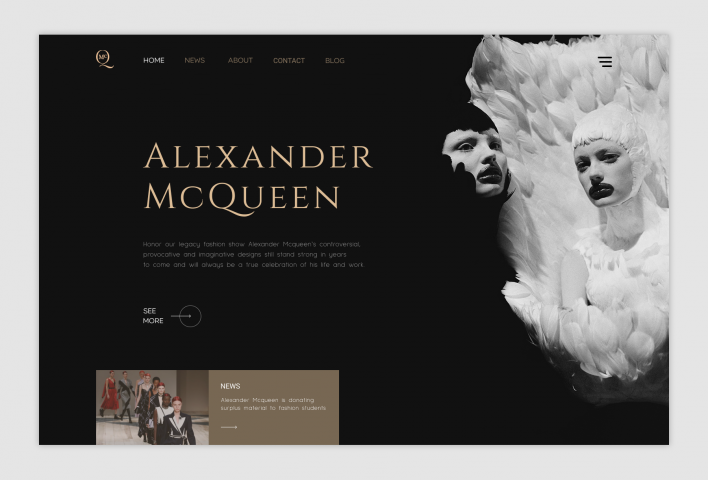 Landing Page about  Alexander McQueen