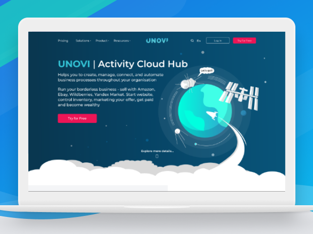 landing page Unovi I Activity Cloud Hub