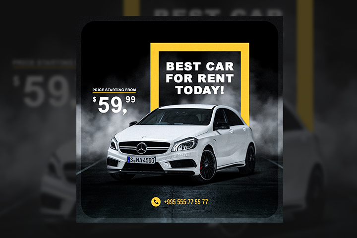 Car for rent - banner design