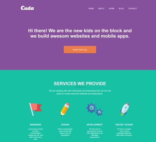 Landing Page "Cuda"