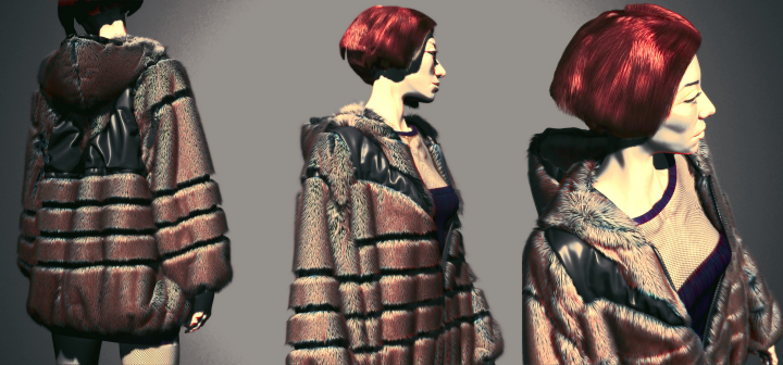 Girl from Blade Runner World: Fur coat design