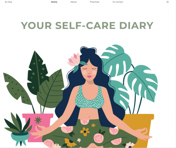 Landing page "Your self-care diary".