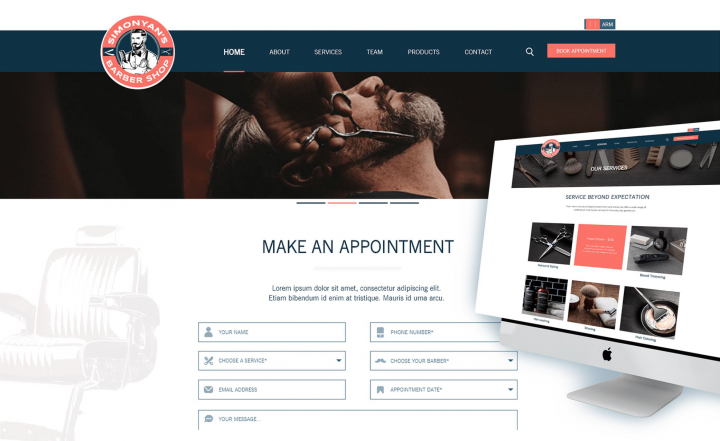 Simonyan's Barbershop - UI/UX Design