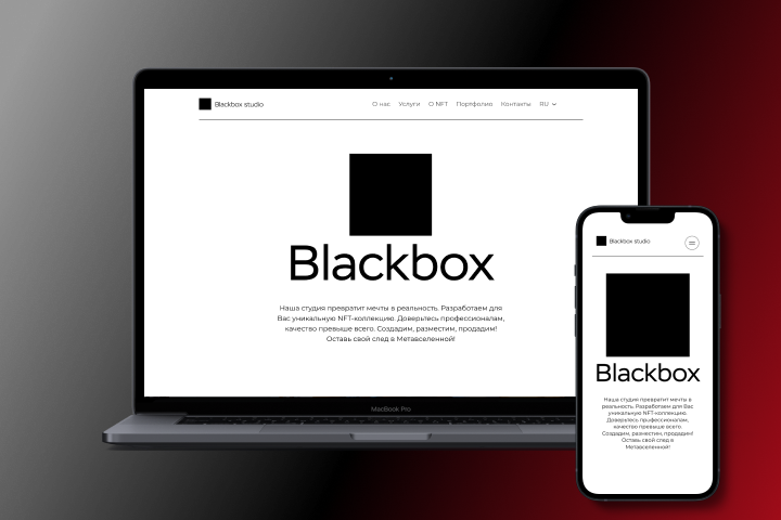 Landing page  NFT  Blackbox