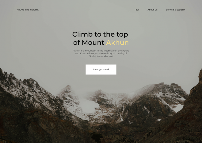 Climb to the top  of Mount Akhun
