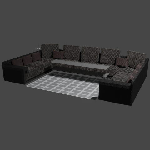 Corner sofa 3D model Low-poly 3D model