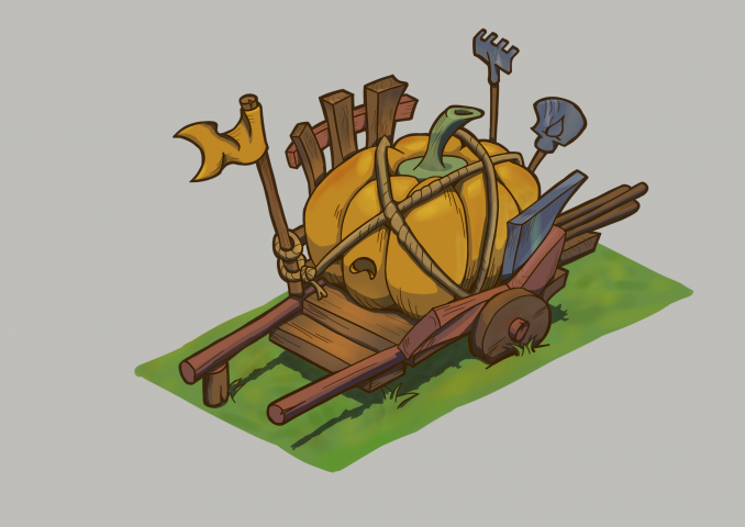 Pumpkin on the carriage