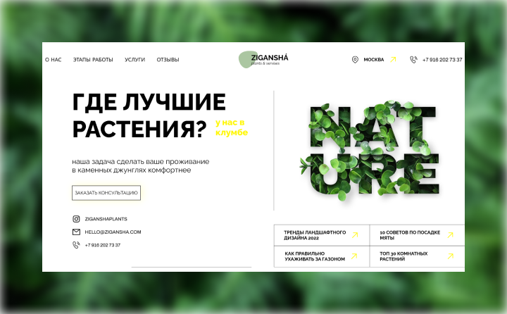 Редизайн Zigansha plants & services