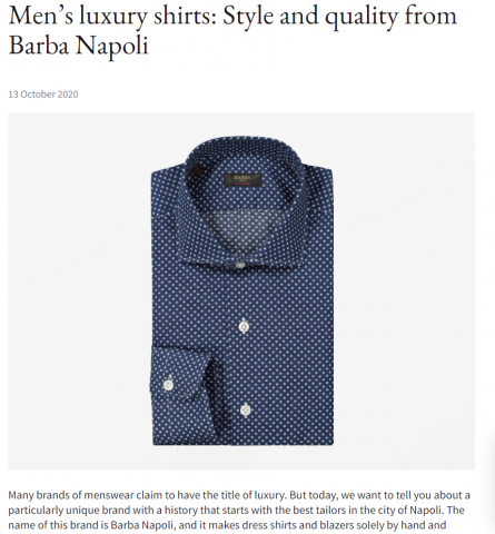 Mens luxury shirts: Style and quality from Barba Napoli 