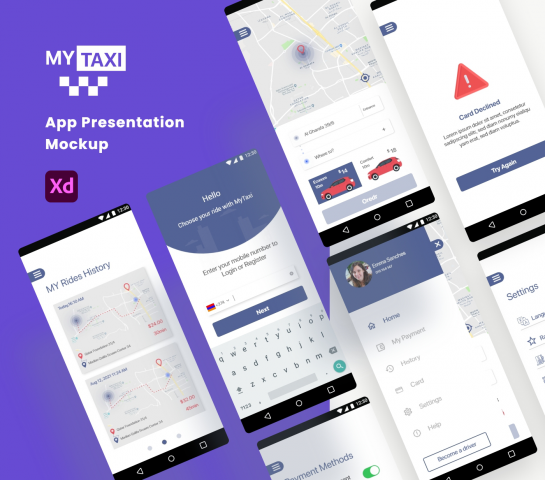 Taxi mobile App UI/UX designe