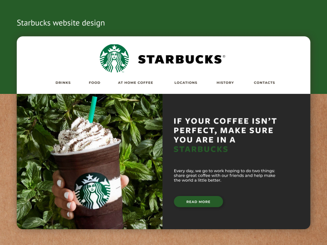 Starbucks Landing page ( )