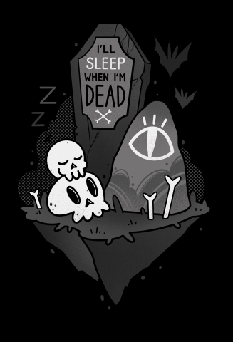 Принт для футболок «я высплюсь, когда умру»