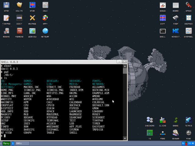 Linux OS, FreeBSD, KolibriOS (  framebuffer, )