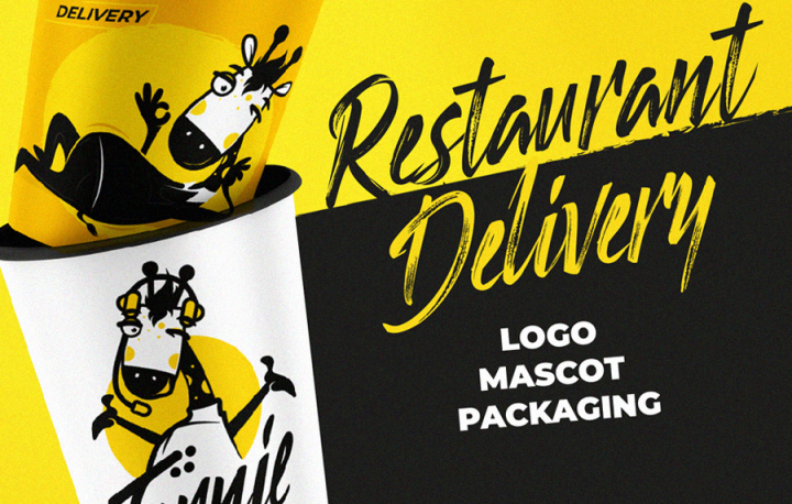 Персонажи, лого и упаковка для ресторана доставки