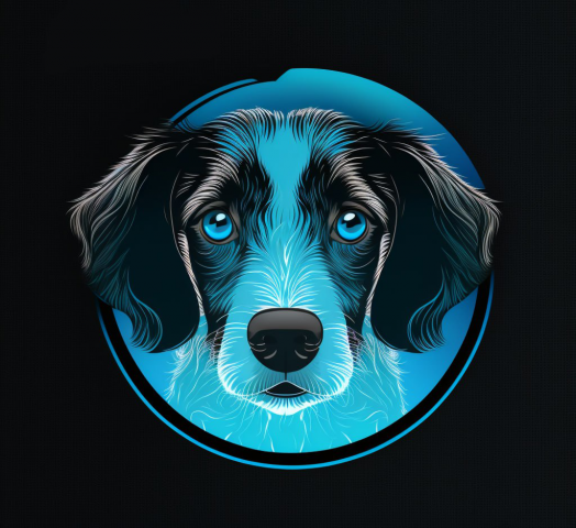 Dog in blue
