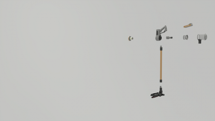 3d modeling and animation of a vertical vacuum cleaner