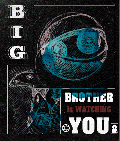 Big Brother Poster (photoshop, paper and inks)