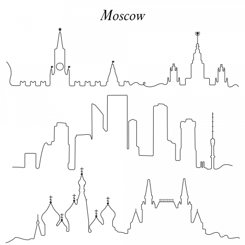 Moscow line art